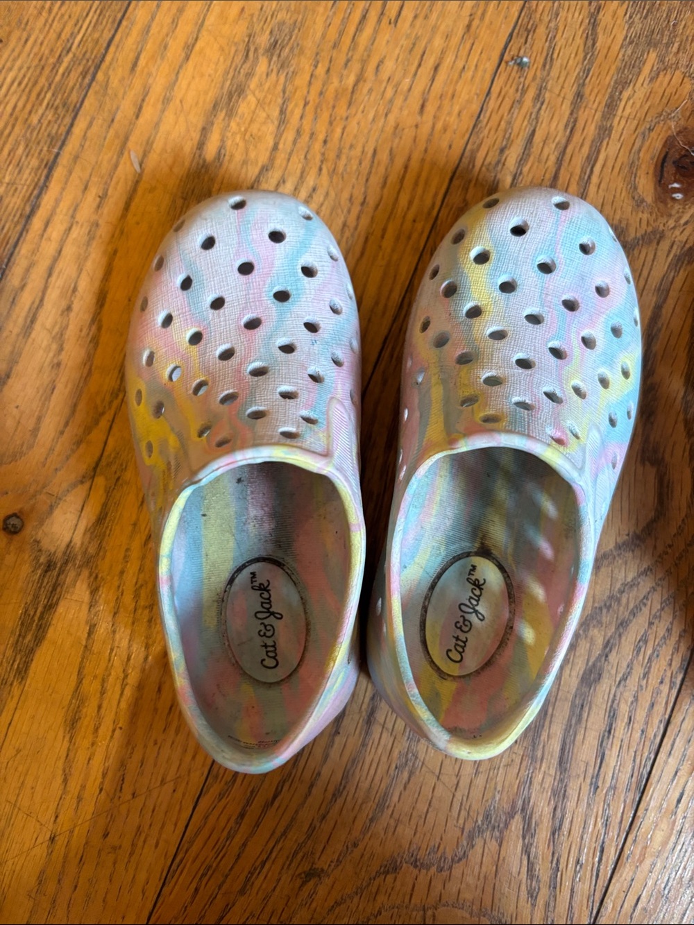 Cat & Jack Kids' Iridescent Slip-On Water Shoes - Rainbow Pastel